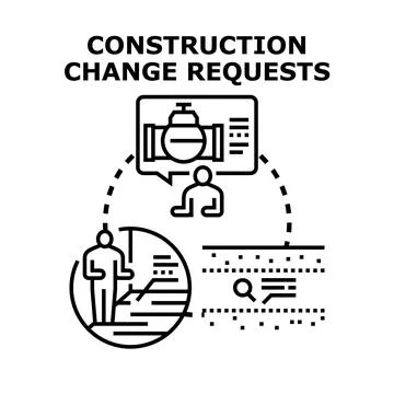 Construction change requests managing engineering project planning 스톡 일러스트