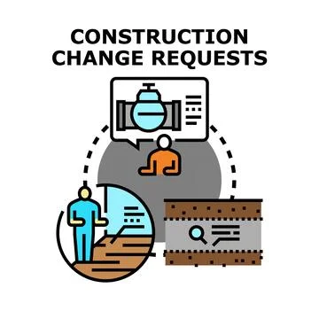 Construction change requests managing engineering project planning Stock Illustration