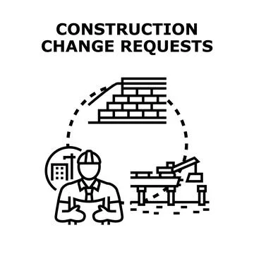 Construction change requests planning architectural engineering process Stock Illustration