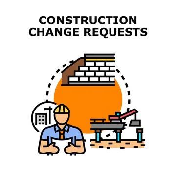 Construction change requests planning architectural engineering process Stock Illustration