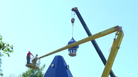 Construction of the Christian Orthodox chapel. Stock Footage 61074840