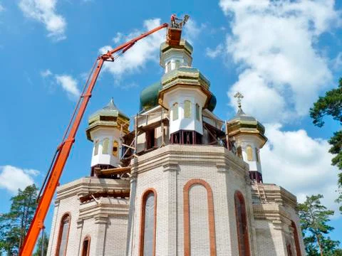 The construction of the church Stock Photos