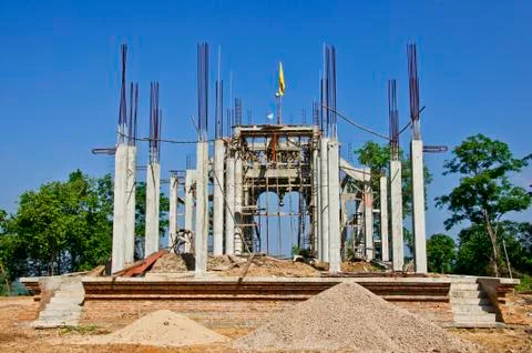 Construction of churches. 库存照片