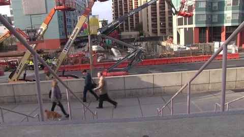 Construction in the city Video stock 77357992