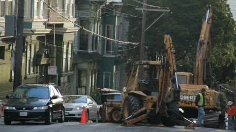 Construction on City Street Stock Footage 872719