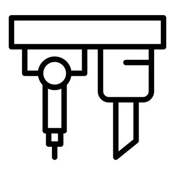 Construction cnc machine icon outline vector. Lathe equipment Stock Illustration