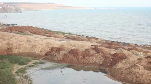 Construction on the coast affects the environment. Stock-Footage 35641470