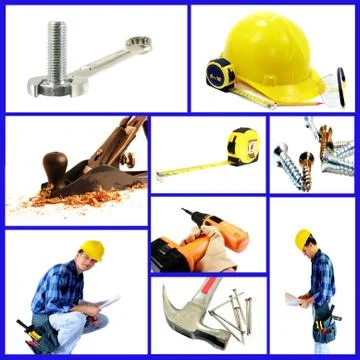 Construction Collage Stock Illustration