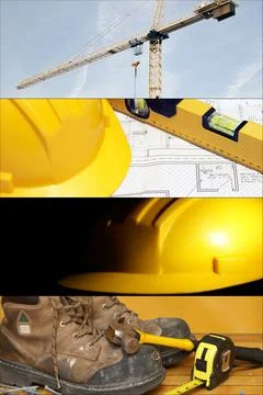Construction Collage Fotos de archivo