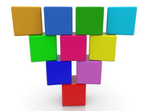 Construction of colorful cubes Stock Illustration