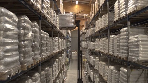 Construction company with the material in the warehouse Video stock 121010337