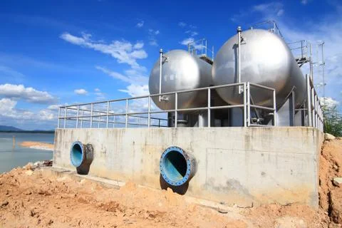 Construction compressed air operation Stock Photos