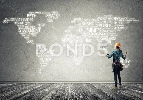 Construction concept and globalization Stock Photos