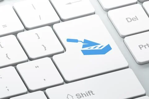 Construction concept: Brick Wall on computer keyboard background Stock Illustration