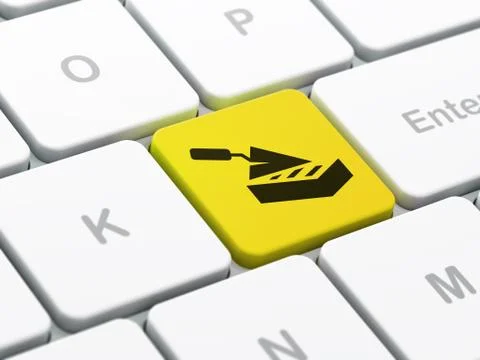 Construction concept: Brick Wall on computer keyboard background Stock Illustration