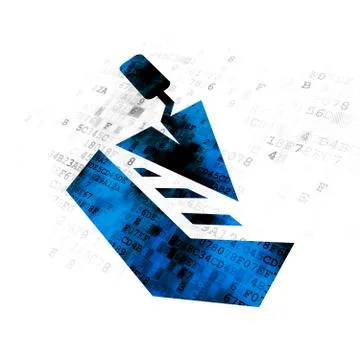 Construction concept: Brick Wall on Digital background Ilustración de archivo