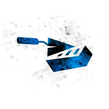 Construction concept: Brick Wall on Digital background Ilustración de archivo