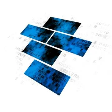 Construction concept: Bricks on Digital background Ilustración de archivo