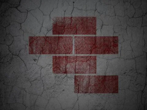 Construction concept: Bricks on grunge wall background Stock Illustration