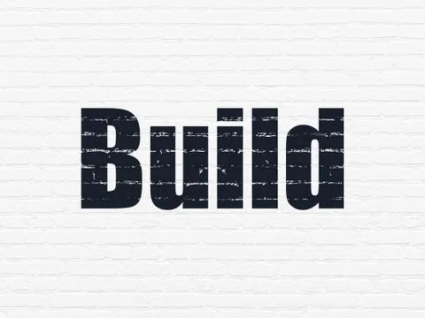 Construction concept: Build on wall background Stock Illustration