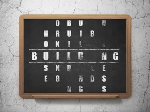 Construction concept: Building in Crossword Puzzle Ilustración de archivo