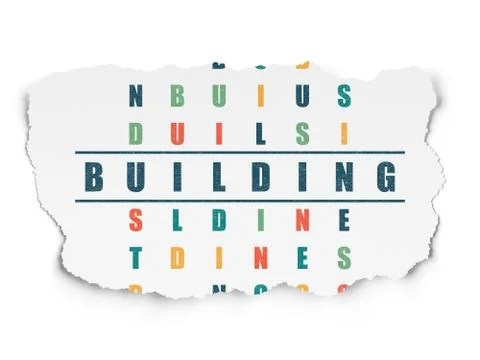 Construction concept: Building in Crossword Puzzle Ilustración de archivo