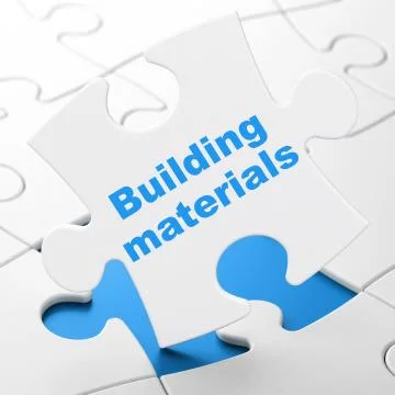 Construction concept: Building Materials on puzzle background Ilustración de archivo