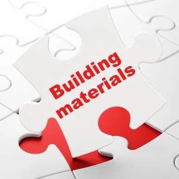 Construction concept: Building Materials on puzzle background Ilustración de archivo