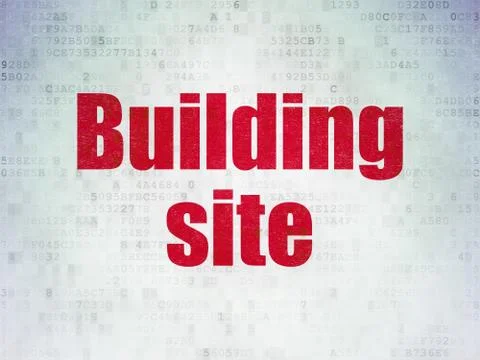 Construction concept: Building Site on Digital Data Paper background Ilustración de archivo