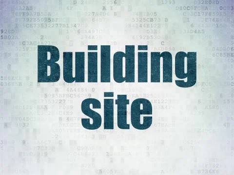 Construction concept: Building Site on Digital Data Paper background Illustrazione stock