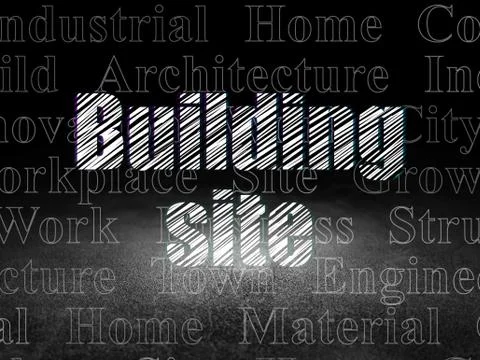 Construction concept: Building Site in grunge dark room Ilustración de archivo