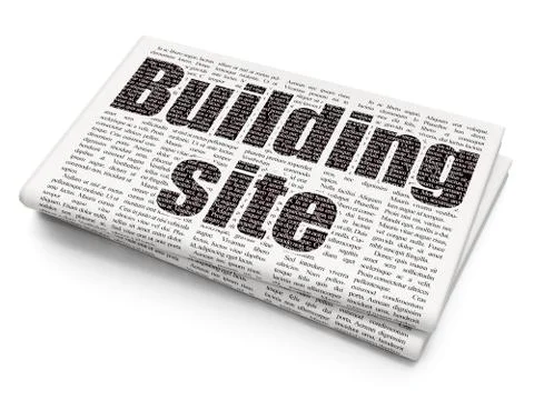 Construction concept: Building Site on Newspaper background Ilustración de archivo