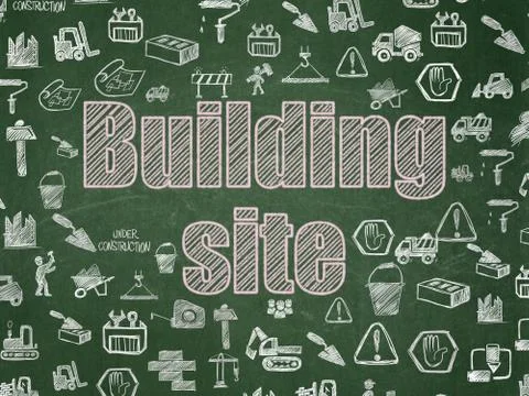 Construction concept: Building Site on School board background Ilustración de archivo