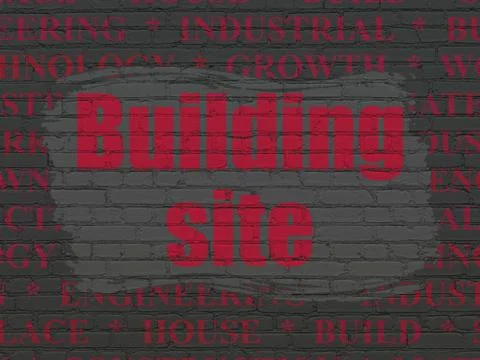 Construction concept: Building Site on wall background Ilustración de archivo