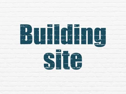 Construction concept: Building Site on wall background Ilustración de archivo