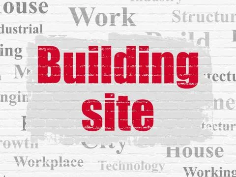 Construction concept: Building Site on wall background Ilustración de archivo