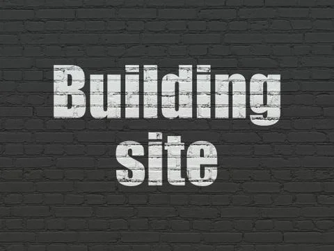 Construction concept: Building Site on wall background Ilustración de archivo