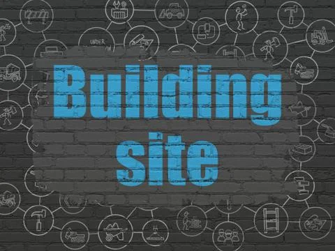 Construction concept: Building Site on wall background Stock Illustration