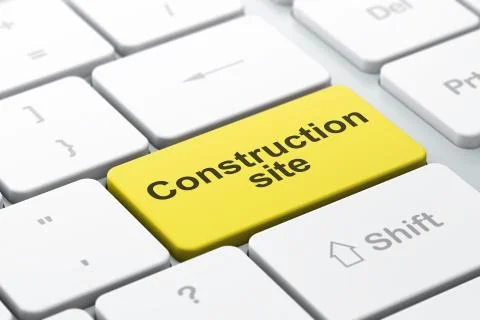 Construction concept: Construction Site on computer keyboard background 스톡 일러스트