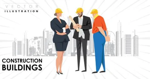 Construction concept of Engineer and Architect working Stock Illustration