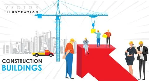 Construction concept of Engineer and Architect working イラスト素材