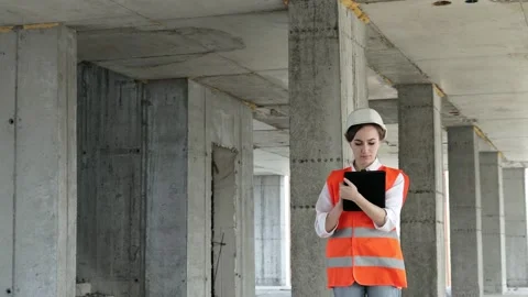Construction concept of Engineer or Architect working at Construction Site. Stock Footage 152722583