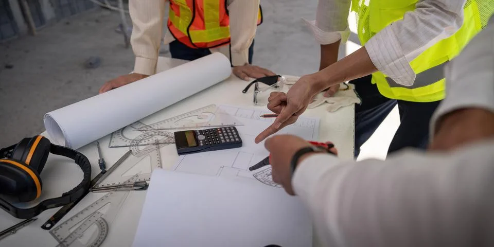 Construction concept of Engineer or architect meeting for project working with Stock Photos