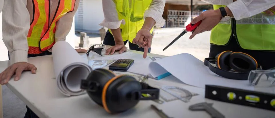 Construction concept of Engineer or architect meeting for project working ... Stock Photos