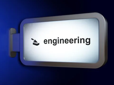Construction concept: Engineering and Brick Wall on billboard background Stock Illustration