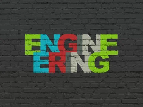 Construction concept: Engineering on wall background Stock Illustration