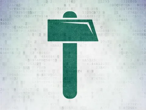 Construction concept: Hammer on Digital Data Paper background Stock Illustration