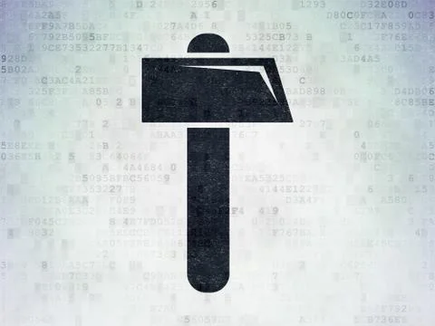Construction concept: Hammer on Digital Data Paper background Stock Illustration