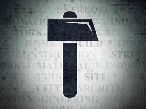 Construction concept: Hammer on Digital Data Paper background Stock Illustration