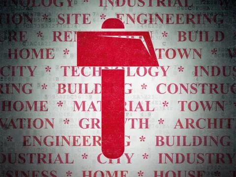 Construction concept: Hammer on Digital Data Paper background Stock Illustration